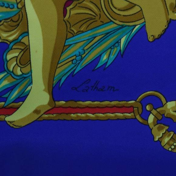 HERMES Carre 90 ARCHITECTE DE L'OPERA DE PARIS Scarf Silk Blue Auth bs12077 - Picture 16 of 16